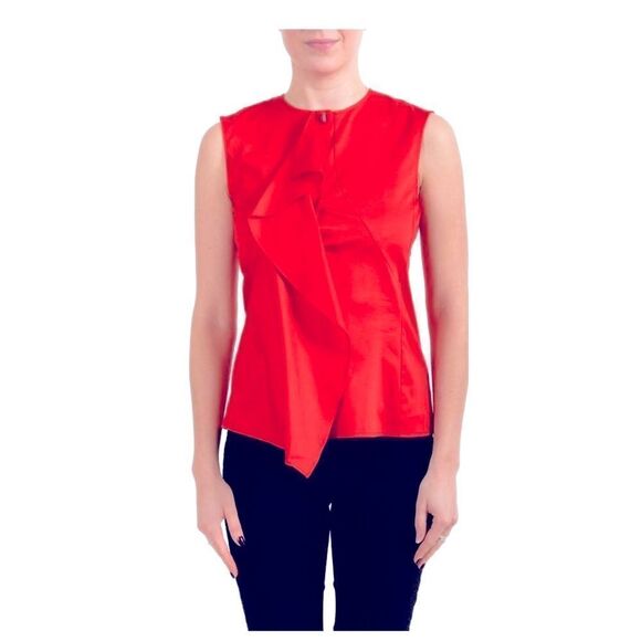 Hugo Boss Basenia Sleeveless Blouse Top Red Women’s Size US 4 NWT - Picture 2 of 8